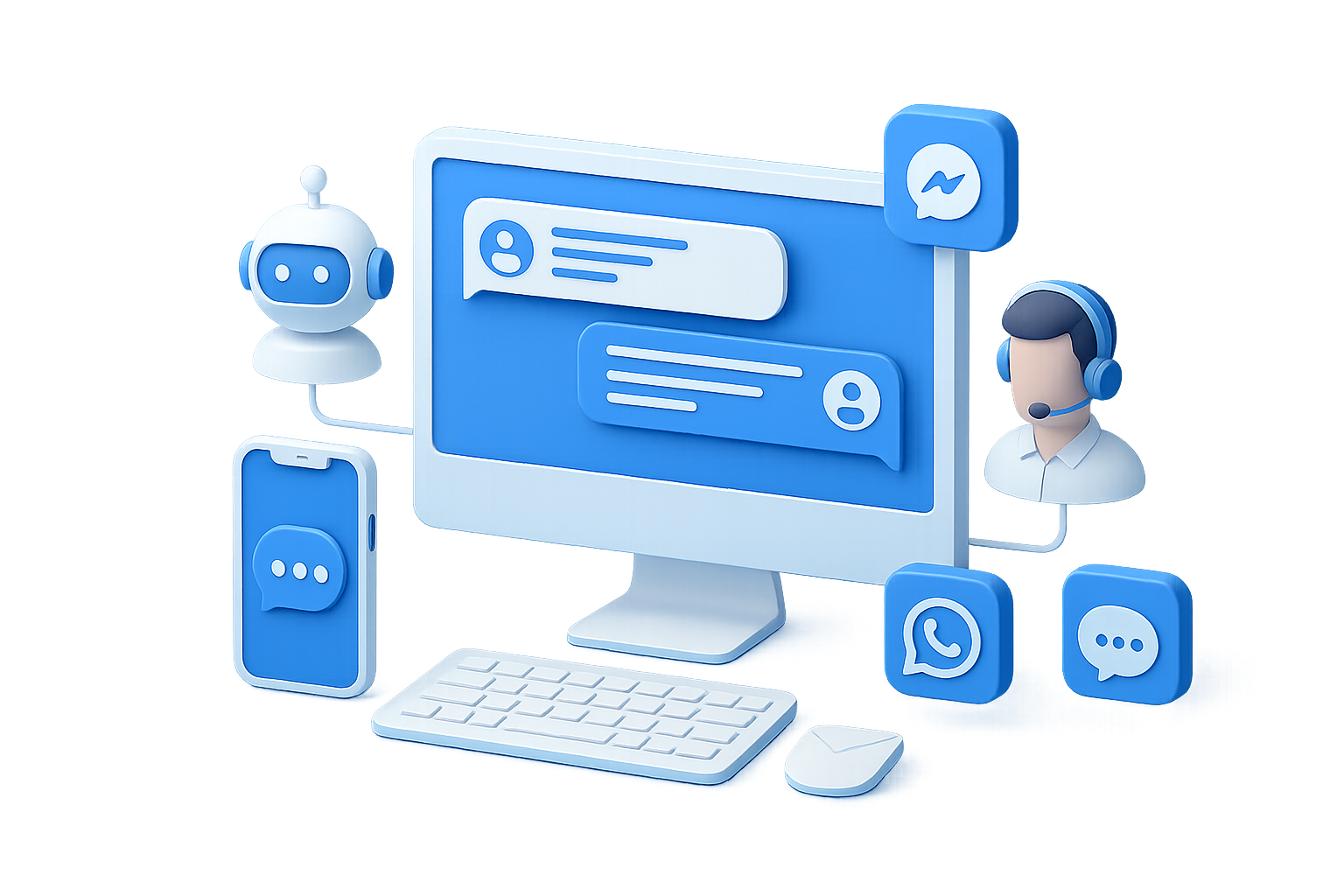 Customer Interaction Illustration